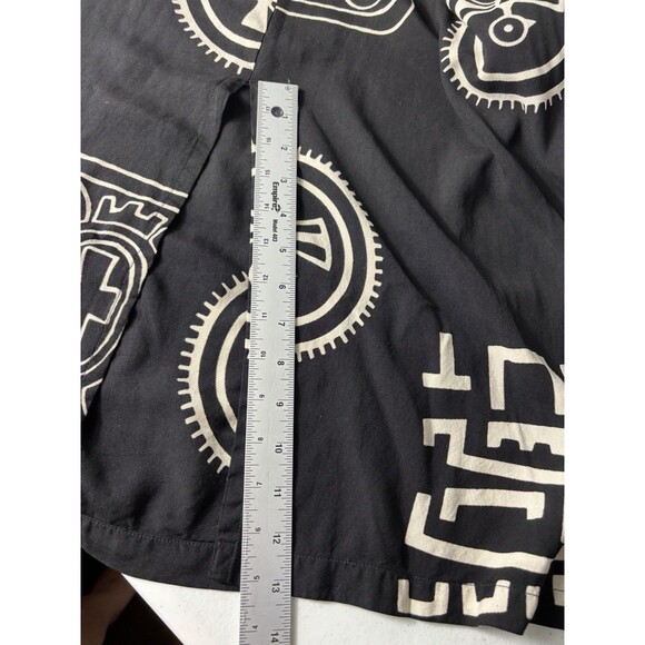 Ashro Skirt Women Black Tribal Midi A-Line Drawstring Rayon Mid Rise XL - Picture 14 of 14